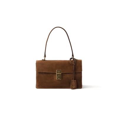 PRADA SOFT SOUND MEDIUM SUEDE SHOULDER BAG 1BN023 (28*16*10cm)